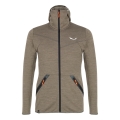 Salewa Hybrid-Fleecejacke Nuvolo Alpinewool mit Kapuze (4-Wege-Stretch, warm, atmungsaktiv) braun Herren